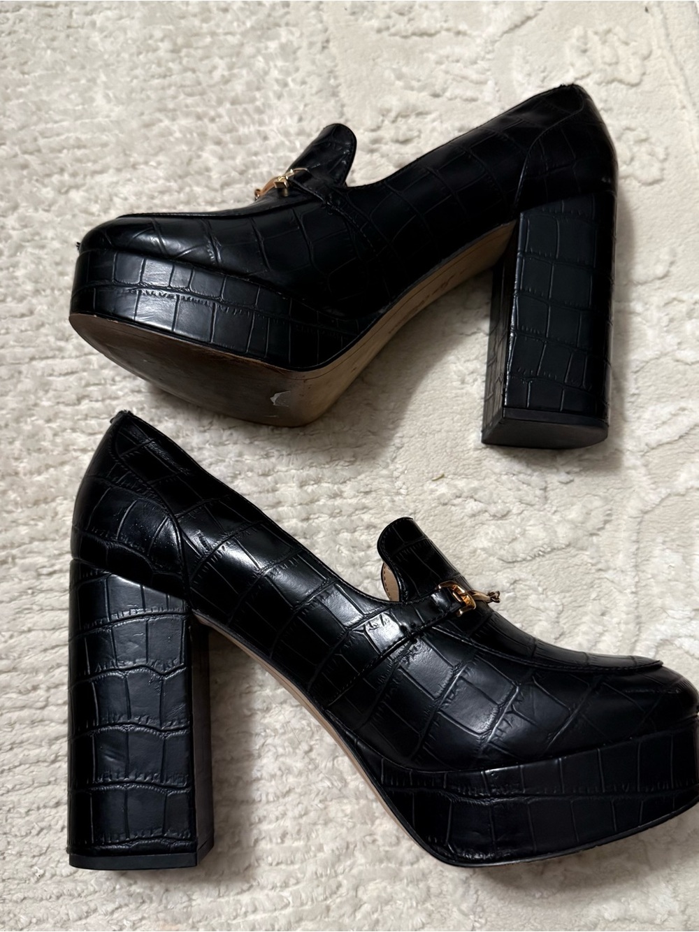 Sam Edelman Aretha Black Platform Loafers - Picture 2 of 10